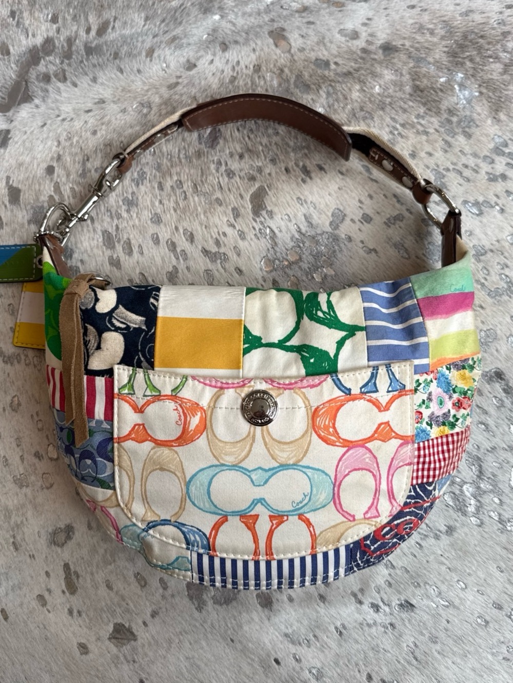 Coach Vintage Hamptons Patchwork Multicolor Shoulder Bag